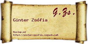 Ginter Zsófia névjegykártya